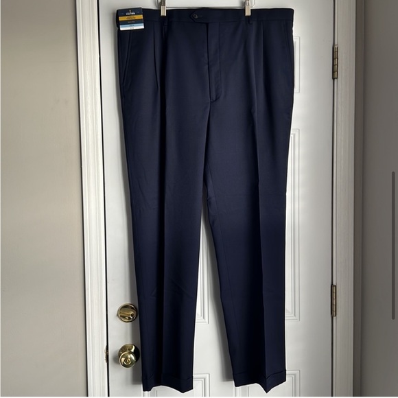 Stafford Other - Men's Big & Tall Dress Slacks Navy Blue 44 x 34